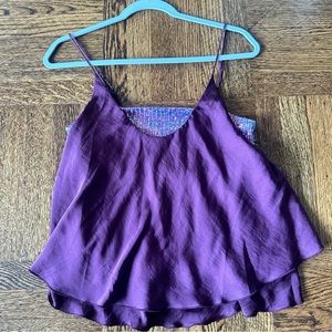 Free People Intimately Sequin Tank Top with Bandeau Size Medium Maroon Purple